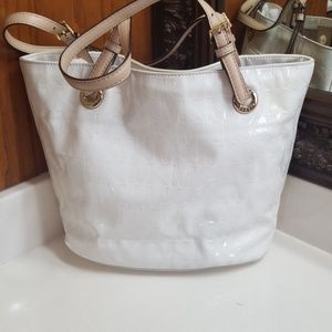 White patent MK purse